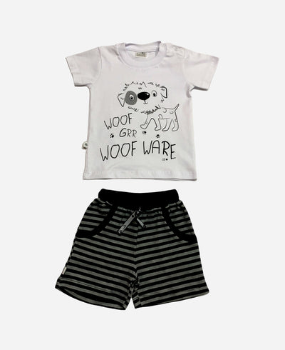 boy cotton matching set top & short